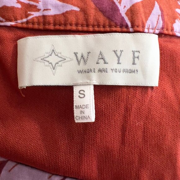 WAYF  Two Piece Strapless Floral Maxi Dress Rust Red Pink Tiered Smocked Back S - Picture 10 of 16